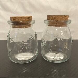 2 Trueliving Glass‎ Spice Jars With Cork Top And Bees